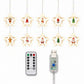 🎄✨ Guirlande Lumineuse Rideau de Noël 10 Suspensions | 8 Modes & Télécommande, Basse Tension USB & Ambiance Féerique