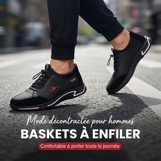 🚶50% DE RÉDUCTION ! Chaussures à enfiler souples et légères pour hommes – Semelle antidérapante, style décontracté 🕶️✨【Offre Limitée】